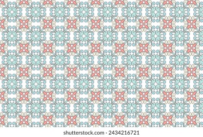 Patrón sin fisuras geomátrico floral para la tela, impresión, moda, tela, decoración, ropa, fondo. ilustración simple y hermosa