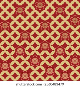 floral geometric chinese theme pattern