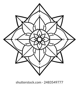  Floral Geometric Design with Combined Elements