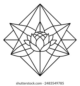  Floral Geometric Design with Combined Elements