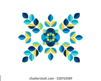 Floral geometric design element