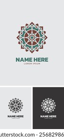 floral geometric element for logo. Ornament logo template