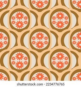 Floral geometric interwoven ornament seamless pattern for textile, wallpaper, packaging or print material.