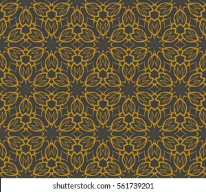 floral geometric lace ornament. Vector seamless pattern. Modern stylish design. Contemporary graphic. for design, wallpaper, invitation, fabric, textile, decor. grey, orange color