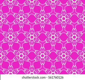 floral geometric lace ornament. Vector seamless pattern. Modern stylish design. Contemporary graphic. for design, wallpaper, invitation, fabric, textile, decor. pink, silver color