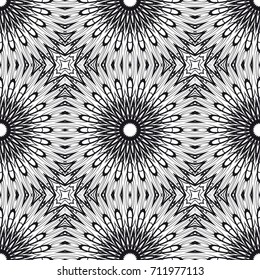 Floral Geometric Line seamless Pattern. Illustration. For fabric print, textile, background