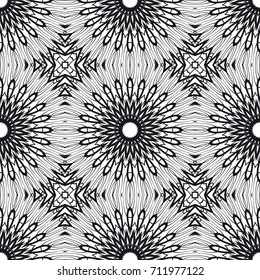 Floral Geometric Line seamless Pattern. Illustration. For fabric print, textile, background