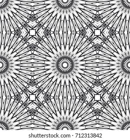 Floral Geometric Line seamless Pattern. Illustration. For fabric print, textile, background