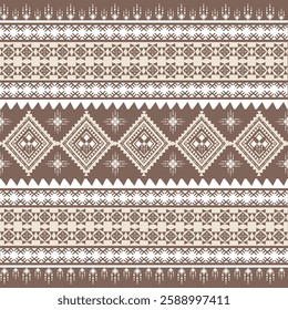 Floral geometric on brown background