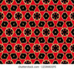 floral geometric ornament. seamless vector pattern. interior decoration, wallpaper, invitation, fashion design.