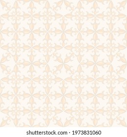 floral geometric ornament , stylized lily, in beige warm colors, seamless texture, background, wallpaper, textile, pattern