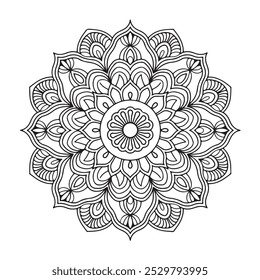 Floral  Geometric ornamental mandala Design line art