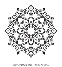 Floral Geometrische siermandala Design line art