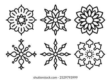 Mandala ornamental geométrica floral Design line art