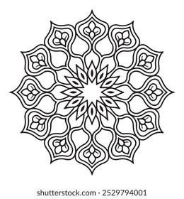Floral  Geometric ornamental mandala Design line art