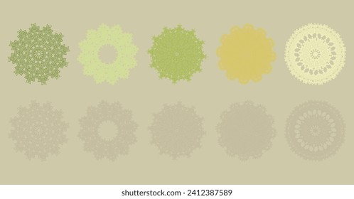 floral geometric ornamental vector set