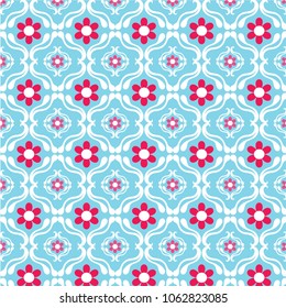 Floral Geometric Pattern Background.