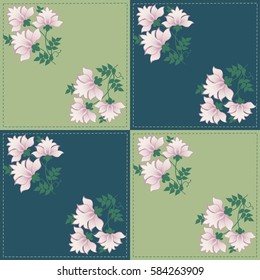 floral geometric pattern for the background patchwork