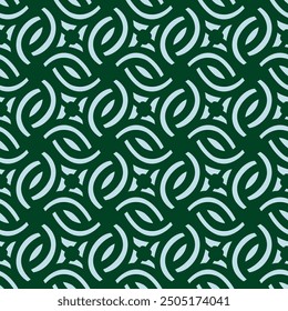 Floral Geometric Pattern (Blue, Green) - Repeating Vector Image; Easily Editable; Endless Design; Colorful lIlustration