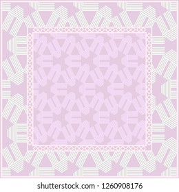 Floral geometric pattern with decorative element. Vector illustration. Template design for card, tablecloth, fashion print.