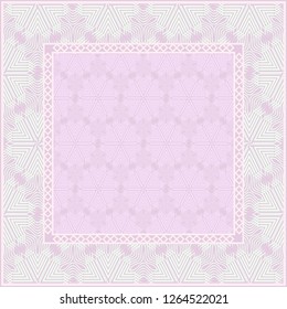 Floral geometric pattern with decorative element. Vector illustration. Template design for card, tablecloth, fashion print.