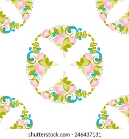 Floral geometric pattern. Decorative seamless pattern. Vector