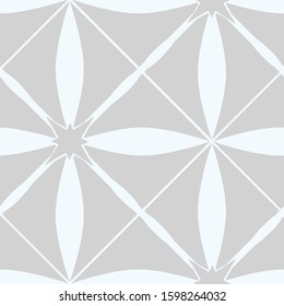 Floral geometric pattern grey. Seamless pattern design great for textiles, quilt cover set, surface pattern design.