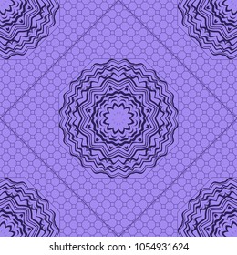 Floral Geometric Pattern with hand-drawing Mandala. Vector illustration. For fabric, textile, bandana, scarg, print.