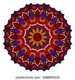Floral Geometric Pattern with hand-drawing Mandala. Vector super illustration. For fabric, textile, bandana, scarg, print