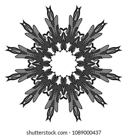 Floral Geometric Pattern with hand-drawing Mandala. Vector super illustration. For fabric, textile, bandana, scarg, print