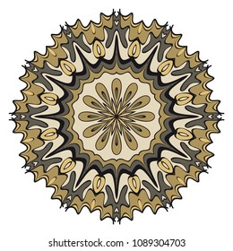 Floral Geometric Pattern with hand-drawing Mandala. Vector super illustration. For fabric, textile, bandana, scarg, print