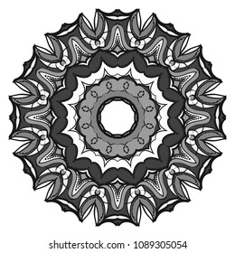 Floral Geometric Pattern with hand-drawing Mandala. Vector super illustration. For fabric, textile, bandana, scarg, print