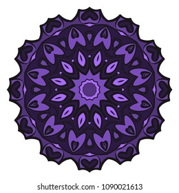 Floral Geometric Pattern with hand-drawing Mandala. Vector super illustration. For fabric, textile, bandana, scarg, print