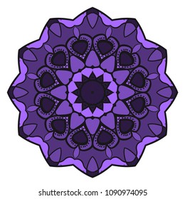 Floral Geometric Pattern with hand-drawing Mandala. Vector super illustration. For fabric, textile, bandana, scarg, print