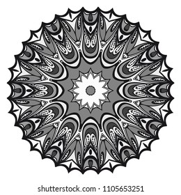 Floral Geometric Pattern with hand-drawing Mandala. Vector super illustration. For fabric, textile, bandana, scarg, print