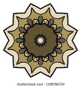 Floral Geometric Pattern with hand-drawing Mandala. Vector super illustration. For fabric, textile, bandana, scarg, print