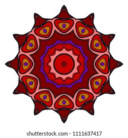 Floral Geometric Pattern with hand-drawing Mandala. Vector super illustration. For fabric, textile, bandana, scarg, print