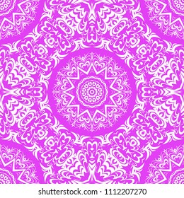 Floral Geometric Pattern with hand-drawing Mandala. Vector super illustration. For fabric, textile, bandana, scarg, colored print