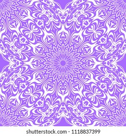 Floral Geometric Pattern with hand-drawing Mandala. Vector super illustration. For fabric, textile, bandana, scarg, transcendental print.