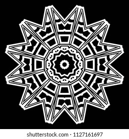 Floral Geometric Pattern with hand-drawing Mandala. Vector super illustration. For fabric, textile, bandana, scarg, colored print