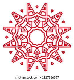 Floral Geometric Pattern with hand-drawing Mandala. Vector super illustration. For fabric, textile, bandana, scarg, print.