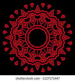 Floral Geometric Pattern with hand-drawing Mandala. Vector super illustration. For fabric, textile, bandana, scarg, print.