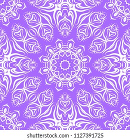 Floral Geometric Pattern with hand-drawing Mandala. Vector super illustration. For fabric, textile, bandana, scarg, ornament print