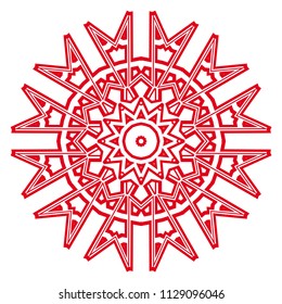 Floral Geometric Pattern with hand-drawing Mandala. Vector super illustration. For fabric, textile, bandana, scarg, colored print