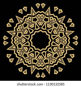 Floral Geometric Pattern with hand-drawing Mandala. Vector super illustration. For fabric, textile, bandana, scarg, print.