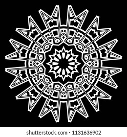 Floral Geometric Pattern with hand-drawing Mandala. Vector super illustration. For fabric, textile, bandana, scarg, colored print