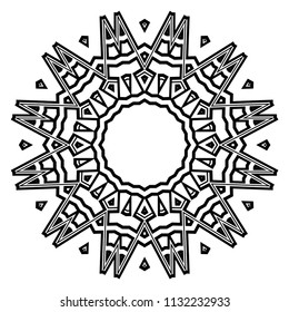 Floral Geometric Pattern with hand-drawing Mandala. Vector super illustration. For fabric, textile, bandana, scarg, print.