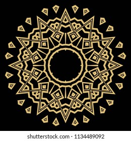 Floral Geometric Pattern with hand-drawing Mandala. Vector super illustration. For fabric, textile, bandana, scarg, print.