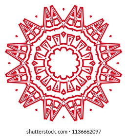 Floral Geometric Pattern with hand-drawing Mandala. Vector super illustration. For fabric, textile, bandana, scarg, colored print
