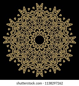 Floral Geometric Pattern with hand-drawing Mandala. Vector super illustration. For fabric, textile, bandana, scarg, colored print